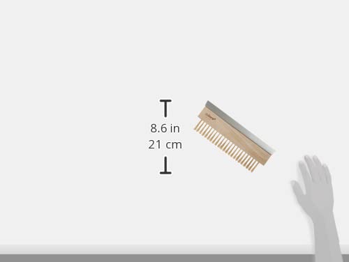 Winco Brass Wire Oven Bristle Brush with Metal Scraper,Brown,Medium - size: Medium