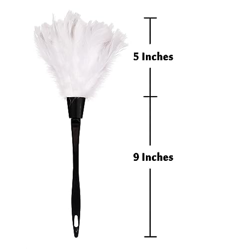 Turkey Feather Dusters for Cleaning Home Blinds Kitchen car Office, Eco-Friendly Reusable (2 pcs White) - color: White