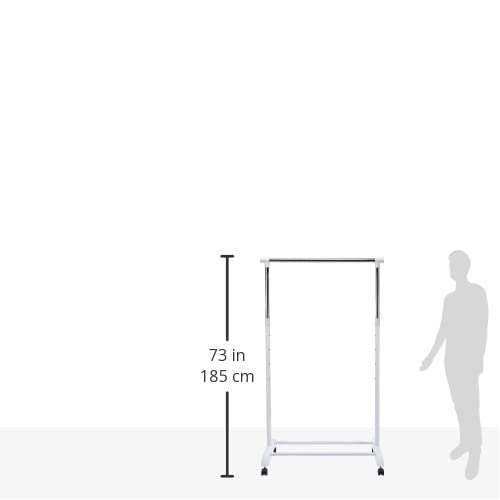 Whitmor Rolling Adjustable Garment Rack - color: WHITE