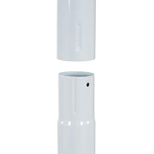 Household Essentials Mega Outdoor Clothesline T‑Post, Galvanized Steel Single Post with Crossbar and Eyelet Screws, White Finish
