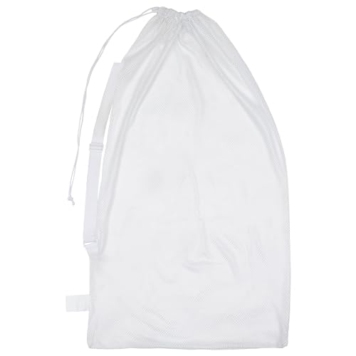 Champion Sports Mesh Equipment Bag – Heavy-Duty Nylon Drawstring Bag with Lock & ID Tag, Breathable Storage Sack for Balls, Swim Gear, Laundry & Toys, Multiple Sizes & Colors - color: Gold, size: 24" x 48" with Shoulder Strap
