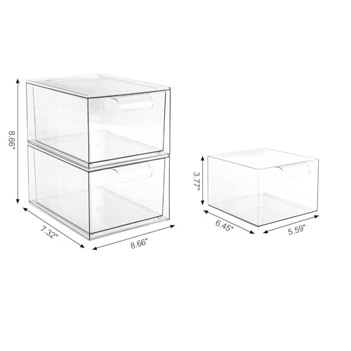 Stackable Laundry Pods Container and Dryer Sheet holder, Dishwasher Pods Container, Laundry Room Organization and Storage, Plastic Dryer Sheet Dispenser Box, 2 PACK