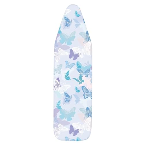 Blue Butterfly Iron Board Cover with Padding Stantard Size 15x54 inch Ironing Board Cover Pressing Cloth for Ironing - color: Blue Butterfly
