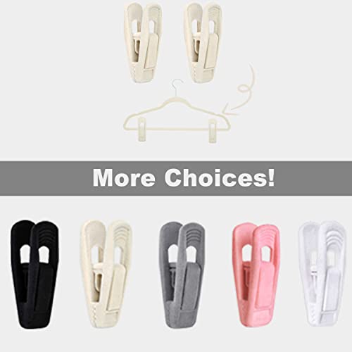 TOFIIGREM Velvet Hanger Clips - 40 PCS Beige Non-Slip Velvet Clips for Pants, Suits & Skirts - color: Beige, size: 40pc