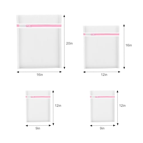 4Pcs Mesh Laundry Bags, Lingerie Bags for Washing Delicates,Mesh Wash Bags for Toy Storage & Cleaning, Travel Storage Organizer Bag, Dorm Room Essentials (1 Large, 1 Medium, 2 Small) (Fine Net) - color: Multi-Size Fine Net