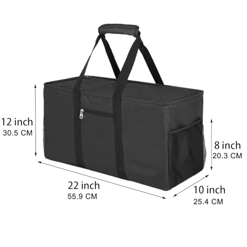 Extra Large Utility Tote Bag - Reusable Grocery Bags Foldable Heavy Duty - color: Black, style: Covered