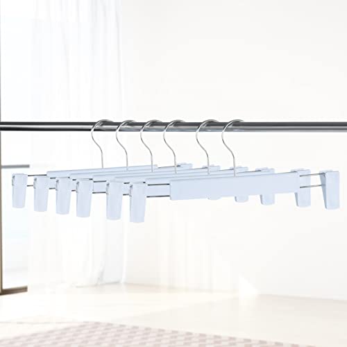 10 Pack Pants Hangers with Adjustable Non-Slip Clips Anti-Rust Hanging Hook for Trouser,Skirts,Jeans,Clothes Hangers Blue - color: Blue, size: 10 Pack