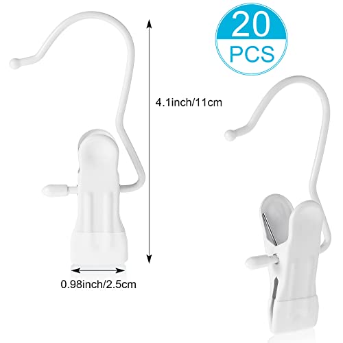 Hotop 20 Pieces Boot Hanger Clips Heavy Duty Closet Space Saving, White - color: White