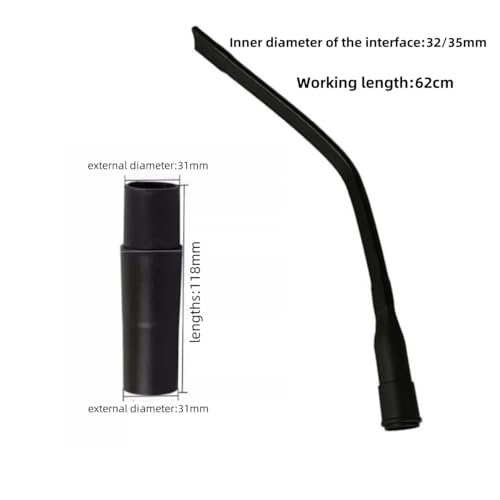 Crevice Tool & Vacuum Brush Head for All Vacuum Cleaners Accepting,Flexible Hose with 1-1/4"(32mm) or 1-3/8"(35mm) Adapter, Multi-Surface Hard-to-Reach Cleaning for Sofas & Appliances