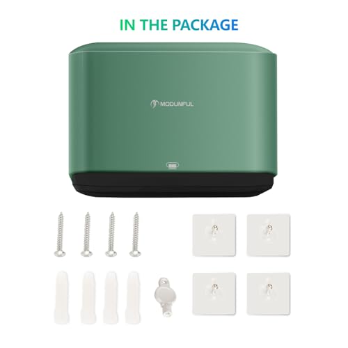 Paper Towel Holder Wall Mount: Commercial Paper Towel Dispenser for Multifold/Trifold/c Fold Hand Paper Towel, Adhesive Paper Towel Holder No-Hole Installation 200 Sheets - color: D-23 Green