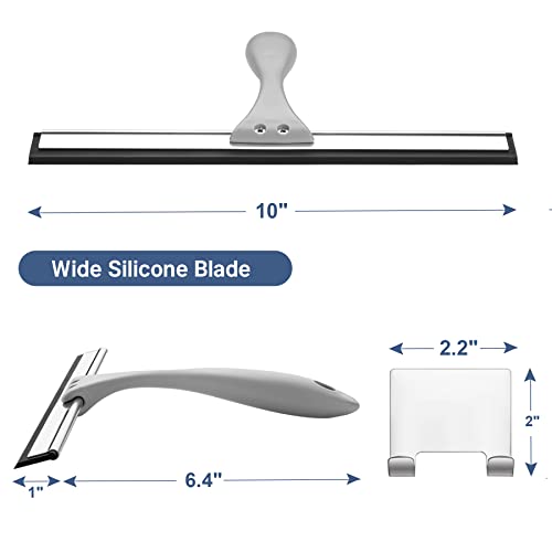 AmazerBath Squeegee for Shower Glass Door, All-Purpose Squeegee with Hook for Shower Doors, Windows, Mirrors, Tiles and Car Glass, 10 Inches - color: Gray, size: 10 Inches