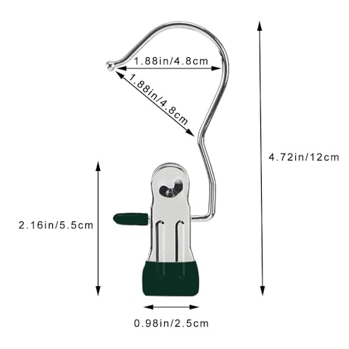 Hangers Clips,Stainless Multi Function Clip Hooks,Laundry Hanging Hooks Clips,Closet Hangers,Boot Clips, Hats Clips,Socks Clips,Pants Clips, Bras Clips (30, Dark Green) - color: Dark Green