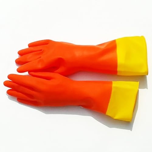 USE FUN Kitchen Rubber Gloves – 100% Natural Latex, Durable Non-Slip Waterproof Dishwashing Gloves, M/L/XL - size: X-Large, style: 201