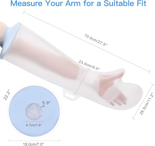 Waterproof Cast Cover Full Arm Adult Cast Covers for Shower Arm Watertight Seal Cast Bag for Shower Reusable Hand Cover for Bathing after Surgery - size: Adult Full Arm