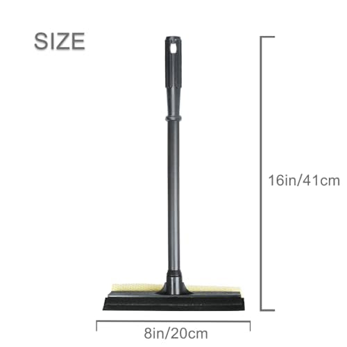 Window Squeegee Car Windshield Squeegee,8" Washing Sponge Scrubber Rubber Blade, 2 in 1 Sponge Squeegee,Window Cleaning Squeegee for Car Windshield Glass Gas Station Mirror