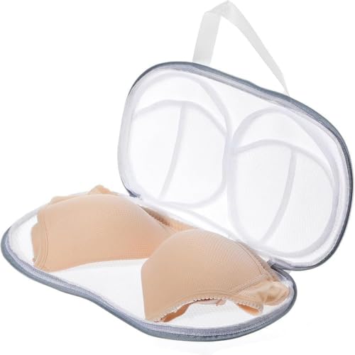 2Pack Bra Washing Bags Large Bra Mesh Laundry Bags With Zipper Underwear Brassiere Bag Delicates Lingerie laundry washer protector - color: Grey2