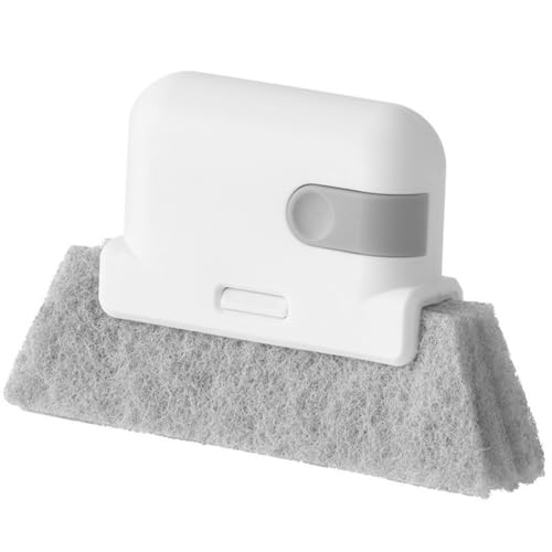 2PCS Crevice Cleaner 2-in-1 Groove Cleaning Tool - Window Frame & Door Track Brush for Home and Kitchen Cleaning - Grey