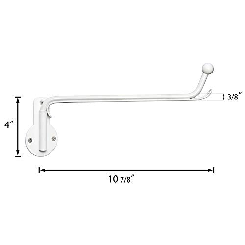 Mkono Wall Mounted Drying Rack Laundry Hook with Swing Arm Valet Rod 2 Pack - color: White