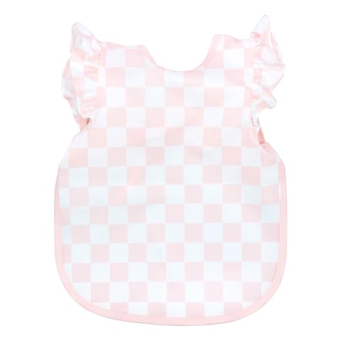 BapronBaby Flutter Baby Led Weaning Infant Feeding Bib Crafting Smock 6M-5T - color: Pink Checkerboard, size: Preschool 3-5yrs