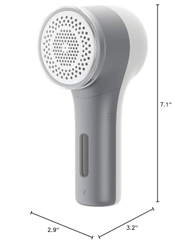 VASSON Fabric Shaver, Sweater Shavers to Remove Pilling, High-Perf Defuzzer, Rechargeable Electric Lint Shaver for Fuzz and Lint Balls from Clothing, Upholstery (Greyish White) - color: Greyish White
