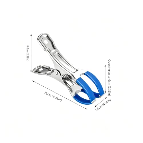 Heavy Duty Metal Beach Towel Clips, 4.33 Inch, 10 Pack Outdoor Clothes Clothespins - color: Blue Clips