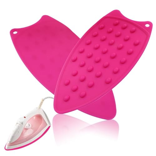 2 Pcs Silicone Iron Rest Pads Mat, Pink - color: Pink