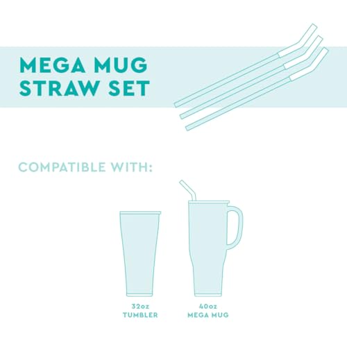 Swig Life Reusable Straw Set with Cleaning Brush, Hydrangea - color: Hydrangea/ Blue/Navy
