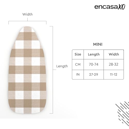Encasa XO Ironing Board Cover and Pad, Thick Felt 28"x12" - color: Buffalo Beige, size: Mini