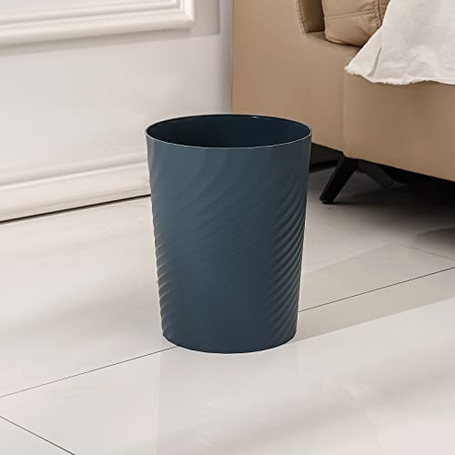 Plastic Small Bathroom Trash Can Wastebasket Garbage, Bluish Green, 2 Pack - color: Dark Blue, size: 1.8 Gallon/2 Pack