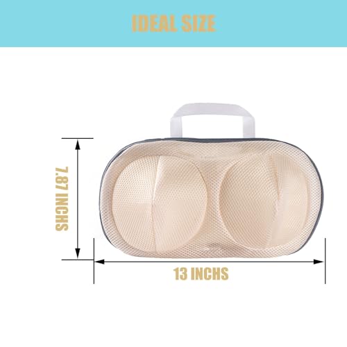 2Pcs Bra Mesh Laundry Bags for Delicates with Premium Zipper Bra Washing Bag for Laundry,Lingerie Bags for Washing Delicates underwear,integrated washing and care - color: Beige-2PCS