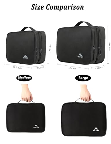 MATEIN Cable Organizer Bag, Large Travel Storage Bag, Sturdy Tool Case - color: Antique Black, size: Large
