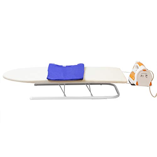 Sunbeam Home Basics Tabletop Convenient & Portable Ironing Board with Folding Legs and Iron Rest 12x32, Beige