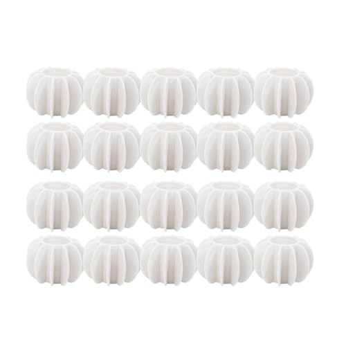 20Pcs/Set Silicone Laundry Balls Reusable Anti-Winding Clothes Floating Lint Cleaning Ball Home Washing Machine Accessory,White 3x4.3cm