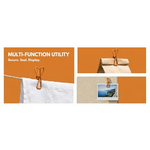 10 Pack Heavy Duty Chip Clips, Colorful PVC-Coated Metal Bag & Clothes Clips, Windproof Utility Holders for Kitchen, Laundry & Office