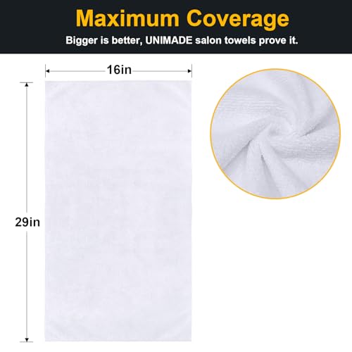 UNIMADE Salon Towels 2 Pack, Super Soft Microfiber Hand Towel - color: White, size: 2PK
