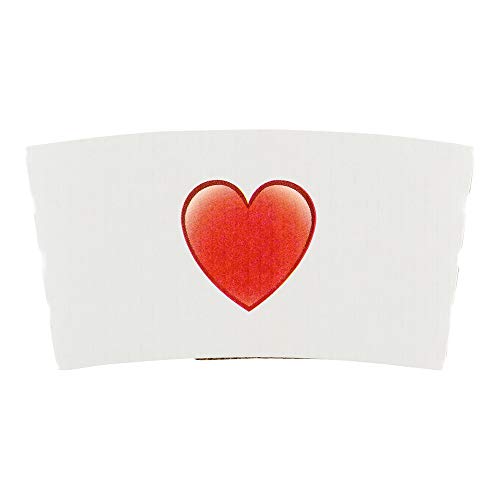 Restaurantware SLEEVES ONLY: Restpresso 5.1 x 2.8 Inch Coffee Cup Sleeves 50 Corrugated Hot Cup Sleeves - Heart Emoji Heat-Tolerant White Paper Disposable Coffee Sleeves Secure Grip (Pack of 2) - color: White, size: Heart (Pack of 2)