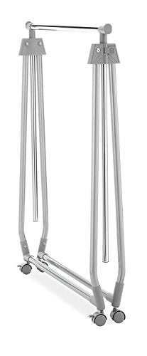 Whitmor Foldable Garment Rack - Rolling Clothes Rack - Adjustable Height - Silver - color: Silver - Foldable Adjustable Height