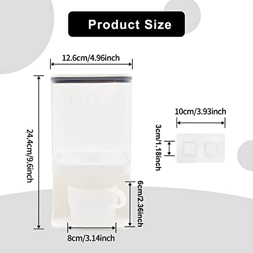 Detergent Dispenser for Laundry Room,Wall-Mounted Laundry Detergent Dispenser with Spigot Cup Holder,Suitable for Soap Beads Rice Scent Boosters Dry Food Dog Food Dispenser Storage Containers(1L) - style: 1L containers