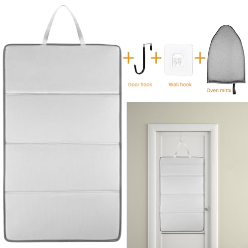 Over the Door Steaming Station With Ironing Gloves,Over The Door Steamer Pad,Steamer Board for Clothes,Portable Garment Steamer Pad, Ideal for Home and Travel - color: Steamer board + Ironing Gloves