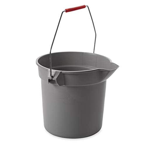 Rubbermaid Commercial Products 14 Qt Brute Heavy-Duty, Corrosive-Resistant, Round Bucket, Gray (6-Pack) - color: Gray, size: 3.5 Gallon, style: Multi Pack