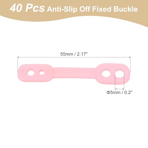 uxcell 40Pcs Clothes Hanger Windproof Plastic Strip Hook, Anti-Slip Off Windproof Fixed Buckle, Anti-Drop Strips Hanger Fixation for Outdoor Indoor Pink - color: Pink