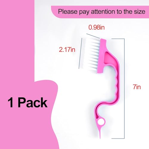 Window Track Cleaning Brush, Hand-held Magic Window Track Cleaning Tools, Ergonomic Handle, for Sliding Door, Sill, Multipurpose(Pink) - color: Pink