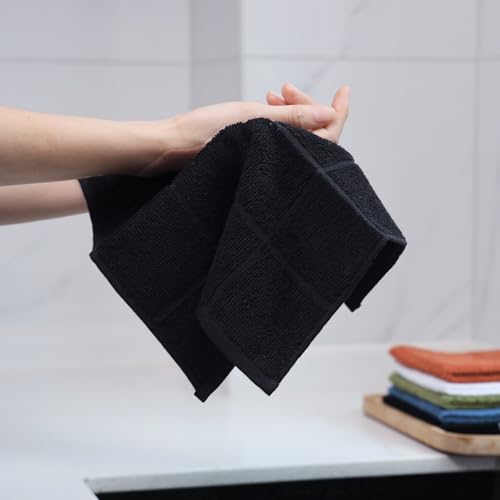 Glynniss Kitchen Dish Cloths for Washing Dishes, Blue Terry Dish Rags - color: Middle Blue, size: 11x11 inches