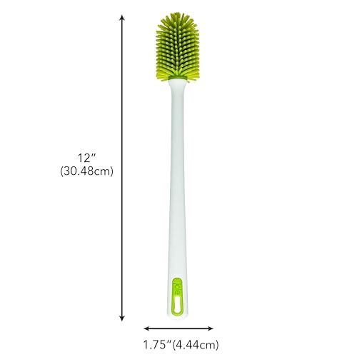 Joie Bottle Brush, Silicone Scrubber with Long Handle, Ideal for Cleaning Water Bottles, Baby Bottles and Glasses, Gentle Non-Scratch Bristles, Handy Kitchen Gadget, Colors May Vary