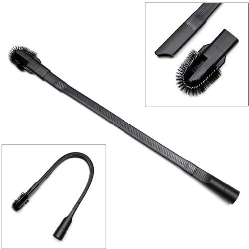 MaximalPower 25-inch Flexible Long Reach Crevice Tool Attachment 1.25 inches with Removable Brush Head (Does not fit Sharks Vacuum with Button Lock, Check Your Vacuum Hose Diameter Before Purchase)