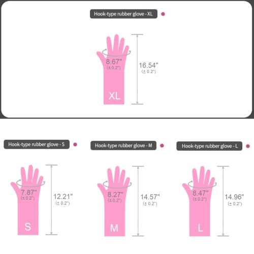 Myungjin Reusable Waterproof Household Dishwashing Non-Slip Cleaning Rubber Gloves with Hang-Dry Hook (1 Pair/X-Lagre) - size: 1 Pair / X-Large