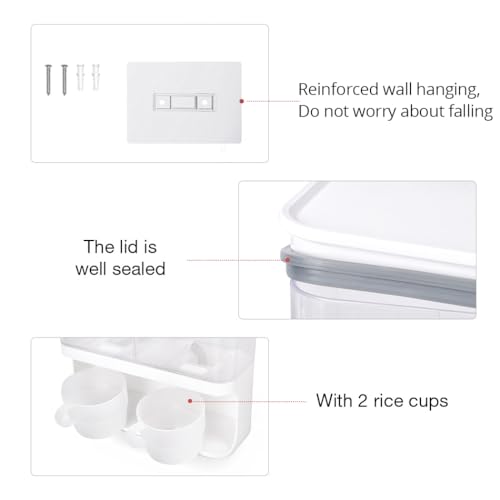 Conworld Laundry Beads Dispenser -Laundry Detergent Dispenser, Easy Access to Scented Beads, Laundry Room Organization Suitable for Laundry Beads , Laundry Powder, Rice (BPA Free ) - color: Large (105 oz)-White