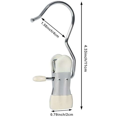 15/30Pcs Upgrade Double Head Clamp Dipped Clothespin for Laundry Hooks with Clips, Boot Holder, Hanging Clips, Portable Multifunctional Hangers Single Clip Space Saving for Jeans, Hats (30, White) - color: White