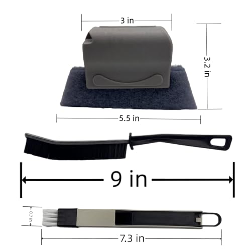 Window Track Cleaning Tool Set, 4Pcs Washable Sponge Brushes with Corner Scraper & Detachable Head, Deep Clean for Window Grooves, Sliding Doors, Tile Grout, Air Vents & Keyboard Gaps - color: 6pcs