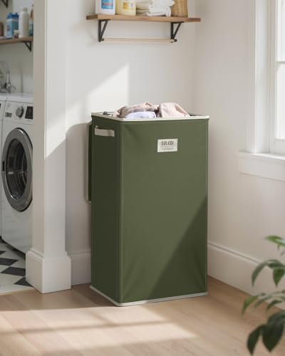 SOLEDI 100L Laundry Hamper with Lid, Large Collapsible Laundry Basket - color: Avocado, size: 100L